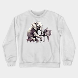 Elephant playing piano Crewneck Sweatshirt